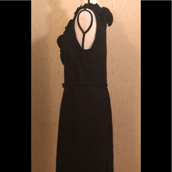 Badgley Mischka ruffle flower belted dress - Picture 4 of 6